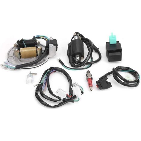 Faisceau de Câblage D\'allumage, Kit de Bougie D\'allumage de Faisceau de Câblage CDI de Stator de Bobine D\'allumage pour Xrcrf 50 50cc -125cc Noir pour Faisceau de Câblage D\'allumage Bougie D\'allu (1/4)
