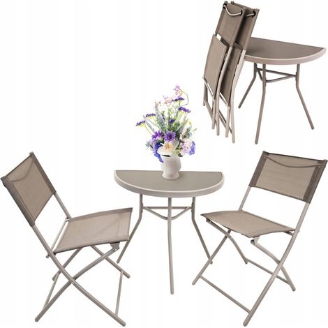 Mobili per balcone, giardino e terrazzo: set composto da tavolo e 2 sedie.