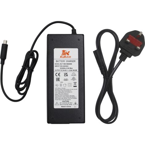 Compatible avec les chargeurs Kukirin G2 Pro/G2 Max 54,6 V 2 A aux normes britannique, américaine, européenne et australienne - Norme britannique