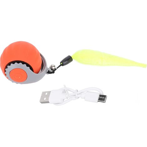 Interactive Rolling Cat Toy Ball Smart Automatic Self Rolling Pet Ball Electric Moving Ball Toy for Indoor Cat Exercise Orange