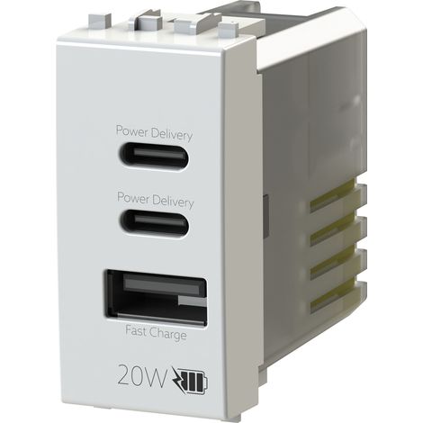 Caricatore USB 3A per Vimar Plana con 3 porte USB 4BOX 4BUSB20WCCA.V14