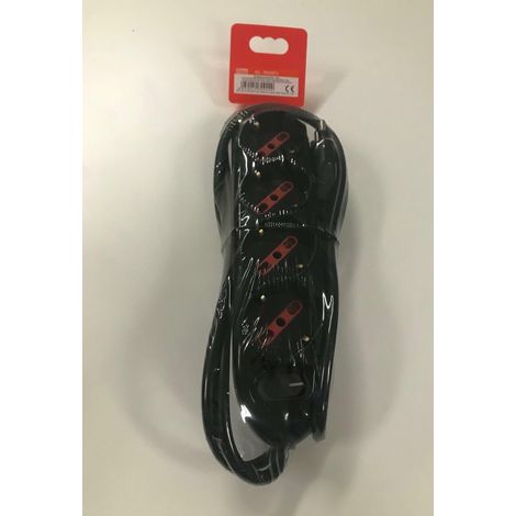 Multipresa nera emilia 4 prese schuko bivalenti 10/16a 2p+e rs94073