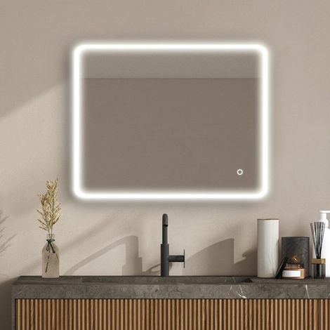 Rechteckiger LED-Spiegel L60/80/90/120cm mit Hintergrundbeleuchtung MIRALUX (1/5)