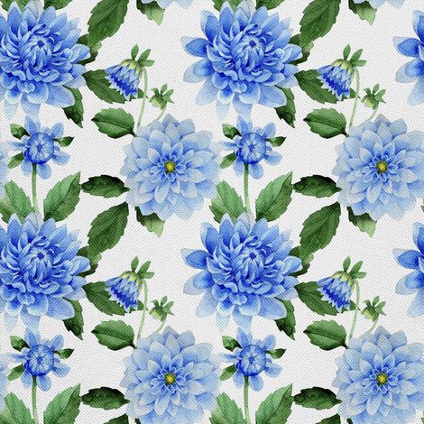 Tela Oxford decorativa para exteriores - Motivo de dalia azul 2 (1/5)
