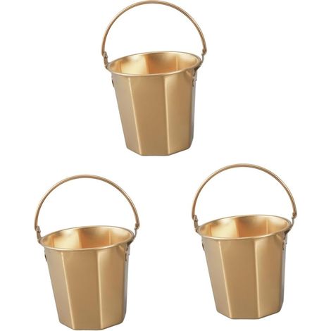 3 Pièces Seau De Camping Seau à Huile Seau à Béton Seaux à Vadrouille Seau De Nettoyage Seaux avec Poignées Seau De Plage Seaux à Glace Seau à Eau avec Anse Acier Inoxydable (1/5)