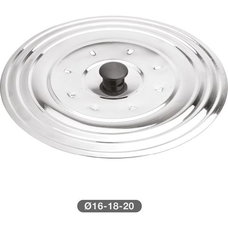 Couvercle universel en acier inoxydable pour casseroles et poêles Ø32 - 34 - 36 cm