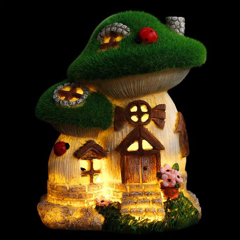 LED Gartenhaus für Garten Haus aus Harz Haus Skulptur