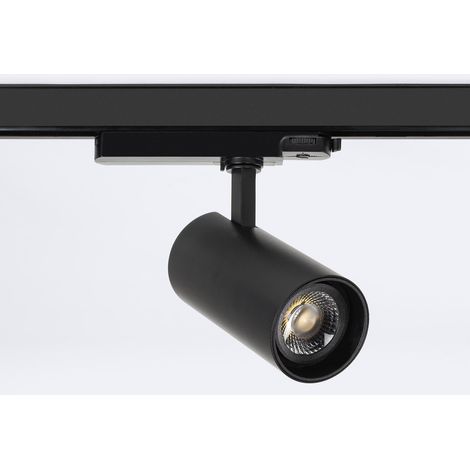 Faretto LED Fasano Nero 30W Regolabile per Binario Trifase 3500K Bianco Caldo (1/5)