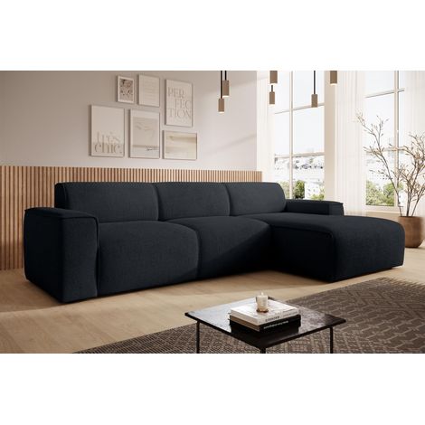 AX LIVING Couch Sofa L Form Didim mini Dunkelgrau 310 cm breit, stilvoll R