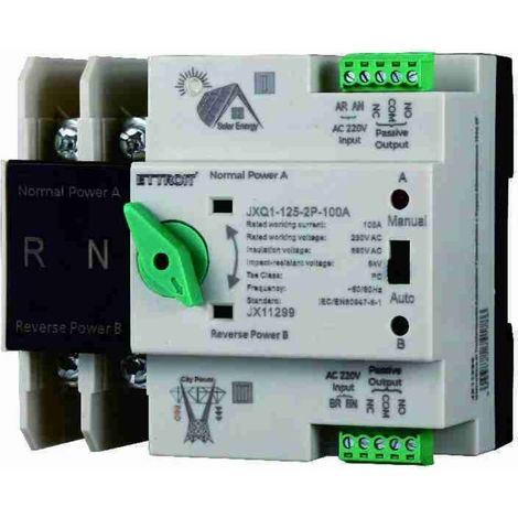 JX11299 ATS 100A 2P Dual Powered Photovoltaic Automatic Transfer Switch (1/3)