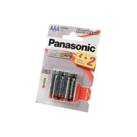 Pile Alcaline Panasonic LR03 AAA EVERYDAY POWER - blister de 4 + 2 offertes