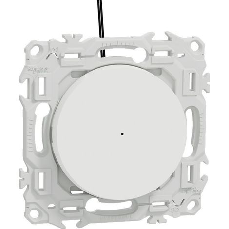 Schneider – Poussoir lumineux blanc Odace – Va-et-vient complet – 10AX 250V CA 50 Hz – IK04 IP21D – Cache peinture blanc RAL 9003 mat