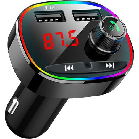 New V9 Car MP3 Player 3.1A Smart Fast Charging Multi-functional Music Bluetooth FM Transmitter Car Charger (1/3)