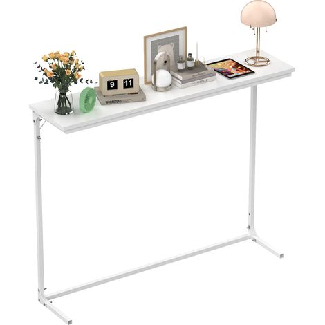 Haloyo® Consolle sottile, tavolino espositivo, tavolino da ingresso, consolle, tavolino d'appoggio, tavolino laterale, per corridoio, ingresso, soggiorno, 100x24x80 cm - Bianco (1/5)