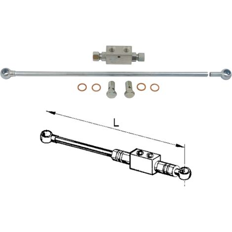 Valvola di blocco doppio effetto 3/8 gas lunghezza 500mm con tubi e raccordi