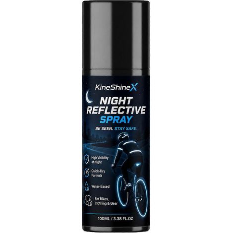 Spray de sécurité phosphorescent pour le cyclisme nocturne, revêtement réfléchissant pour équipements de course à pied, peinture réfléchissante lavable temporaire, spray haute visibilité à séchage rap (1/5)