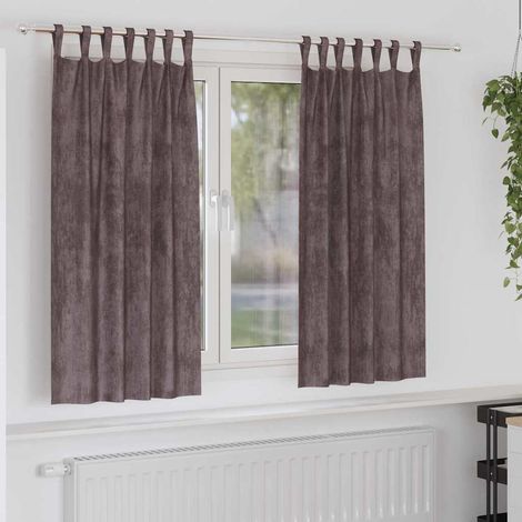 Samtvorhänge mit Vorhängen 2 pcs Braun 175 x 140 cm Samt