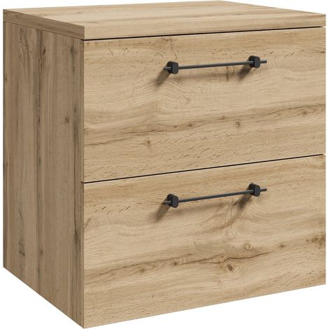 Waschtischunterschrank Muro 60 cm - Eiche - mit oberer Ablage (1/3)