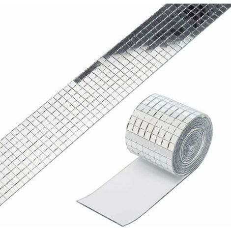 Miroirs Carreaux de Mosaïque Autocollant DIY Décoratif Accessoire,Auto-Adhésif Mini Carré Miroirs en Verre Tuiles Guazhuzni 5x5mm（1464 pcs ） (1/4)