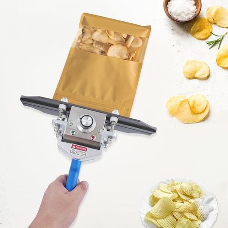 Handheld Heißsiegelgerät, 500W, 0-300℃, Versiegelungsgerät mit 1.8m langem Netzkabel, Folienschweißgerät für Dicke Beutel Tüten aus Mylar,Aluminium-Folien,Kraftpapier (Blau) (1/5)