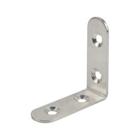 Lot de 40 équerres de fixation en acier inoxydable à extrémité ovale 40 x 40 x 17 x 2 mm