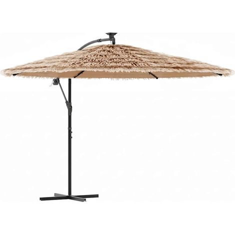 Maison Exclusive - Ombrellone Giardino LED e Palo in Acciaio Marrone 246x246x230cm (1/5)