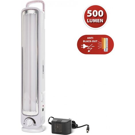 Tragbare wiederaufladbare Stromausfalllampe 2 LED-Röhren 500 Lm
