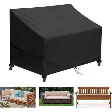 Gartenbank-Abdeckung, 3-Sitzer-Gartenbank-Abdeckung & Outdoor, Gartenmöbel-Abdeckung, 420D Oxford-Gewebe, Gartensofa-Abdeckung, wasserdicht, winddicht, Anti-UV-163x66x63/89cm