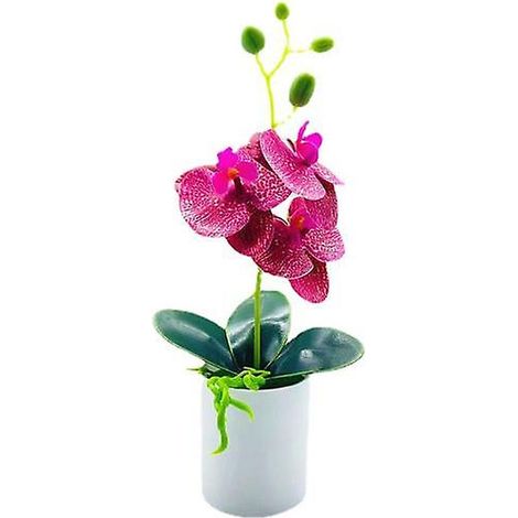 Bonsaï artificiel réaliste et durable, orchidée papillon artificielle, pour une conservation optimale.violet foncé (1/5)