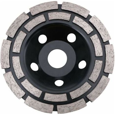 Disque diamanté double rangée 125×22,23mm, pour meulage béton/pierre/granit/chape/maçonnerie, polyvalent (1/5)
