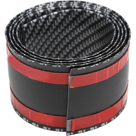 Protège-seuil de porte de voiture en fibre de carbone et caoutchouc, bande adhésive noire antiraysure pour SUV camion 95cm (1/5)
