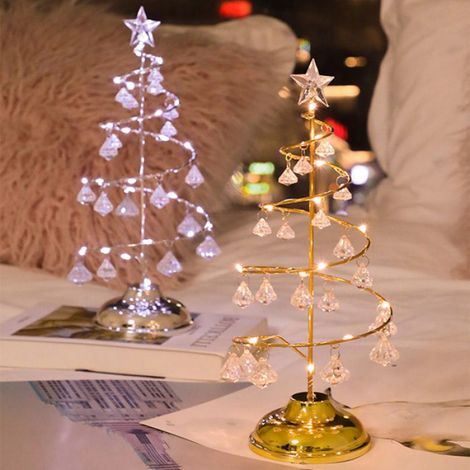 Lampe Arbre De Noël - LED Spirale - Alimentée Par Piles AAA - Décoration Table Intérieure - 1 Pièce (1/5)