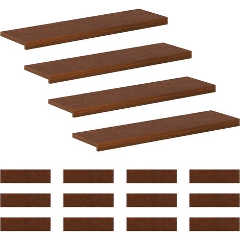 Nez de marche 16 pièces 90 x 30 x 2 cm Marron foncé vidaXL