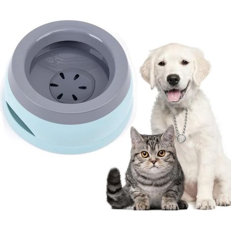740 ml (25 oz) Spritzschutz-Trinknapf für Haustiere – Langsamer Wasserfluss, doppelter Erstickungsschutz – Großer Auto-Trinknapf für Katzen und Hunde – Himmelblau