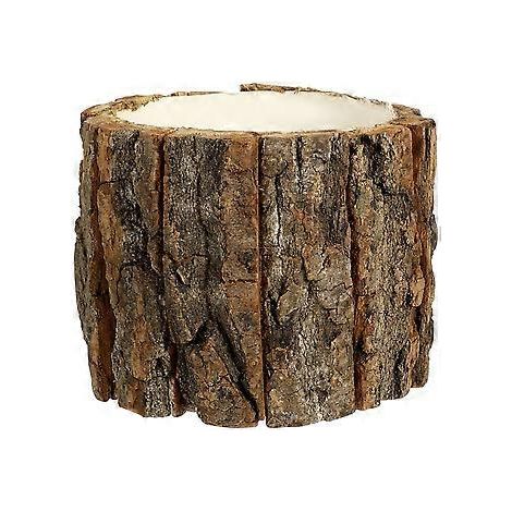 Pot de fleurs en bois naturel, écorce, tonneau, jardinière rustique, décoration de jardin et d'intérieur (1/4)
