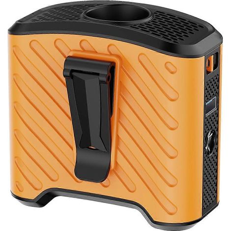 Tragbarer, per USB aufladbarer Ventilator mit großer Kapazität, ideal für Camping und Outdoor-Aktivitäten, kleiner orangefarbener tragbarer elektrischer Ventilator (1/5)