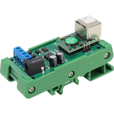 Convertisseur Ethernet vers RS485 9600 BPS avec protection contre les surtensions TVS, module RS485 RTU TCP vers Ethernet UDP TCP 12 V avec boîtier