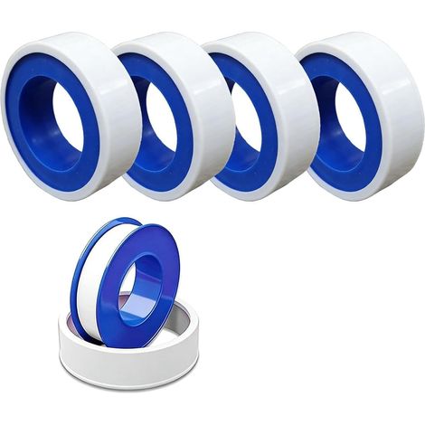 Ruban 40 m Total, 4 Rouleaux de 10 m x 12 mm – Étanchéité pour Plomberie, Résiste aux Températures Extrêmes et Acides, Parfait pour Douches, Baignoires et Raccords (1/5)