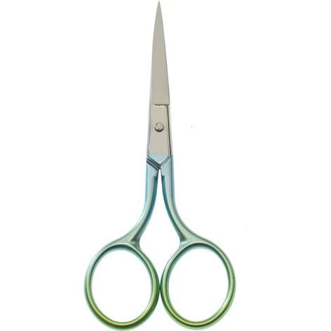 Ciseaux de toilettage professionnels multicolores pour l'épilation du visage et la taille des poils des oreilles, du nez et des sourcils. Ciseaux fins à pointe droite en acier inoxydable. (1/5)