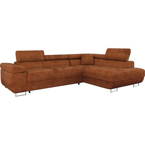 Canapé d'angle Comfivo Eliferu 100, Flow 09, Fonction de couchage, Boîte de literie, 274x203x70cm, 0