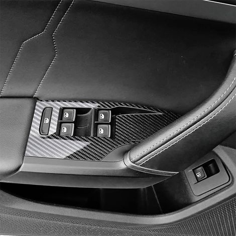 Lot de 4 autocollants de protection en TPU pour Leon 2020-2025 - Motif fibre de carbone - Serrure de porte (1/5)
