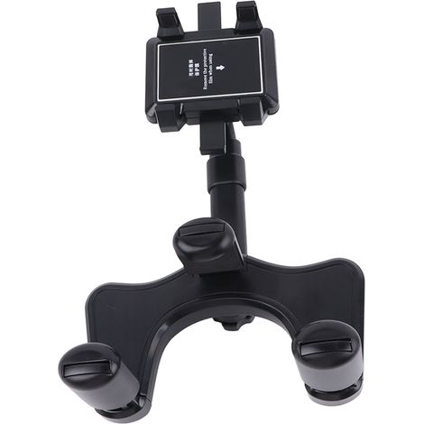 Support téléphone voiture noir rotatif 360° orientable multifonction, support rigide stable pour smartphone, fixation ajustable pour tableau de bord, grille d'aération, universel (1/5)