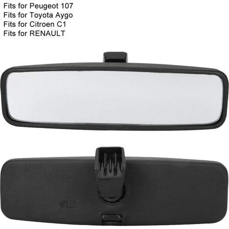 Rétroviseur intérieur — Modèle C1 — Rétroviseur de voiture, miroir intérieur avec boîtier en ABS (Réf. pièce : 814842), Compatible avec les modèles 107/206/106 (1/4)