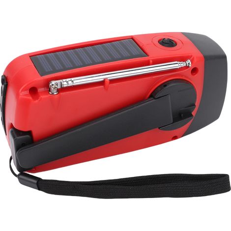 Radio de secours AM FM WB 2000mAh solaire manivelle portable météo avec lampe torche LED (1/5)