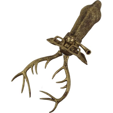 Sculpture murale animale en résine bronzée imperméable, ornement tête d'animal pour décoration intérieure et extérieure