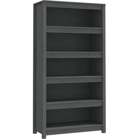 Maison Exclusive - Estantería madera maciza de pino gris 80x35x15 (1/5)