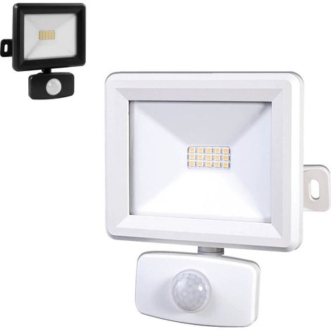 Projecteur LED Blanc 10W, 940 lumens, IP65, 4000K Blanc-neutre, détecteur de mouvement 3 réglages, connecteur rapide, fixation orientable 3D - Tibelec (1/5)