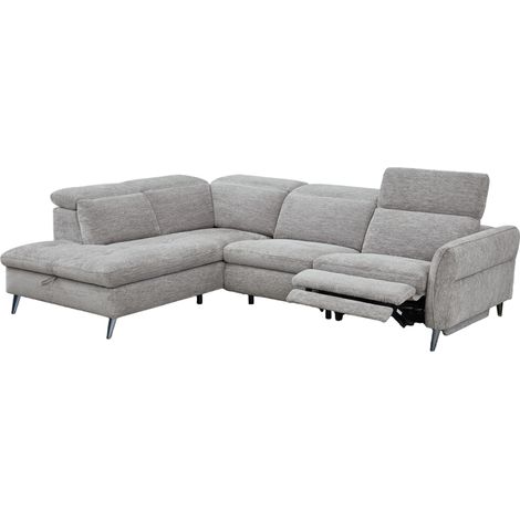Canapé d'angle gauche avec relax électrique Nino gris Takasit (1/5)