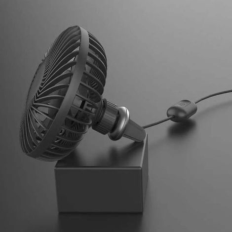 noir-mini Ventilateur De Voiture Usb Refroidissement Clip 360 Rotatif Circulation De L'air 3 Vitesses Camion Suv (1/4)