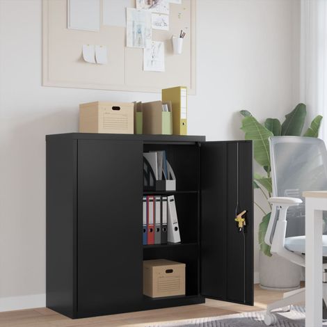 Aktenschrank Schwarz 90x40x105 cm Stahl (1/5)